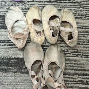 3 pairs old ballet flats